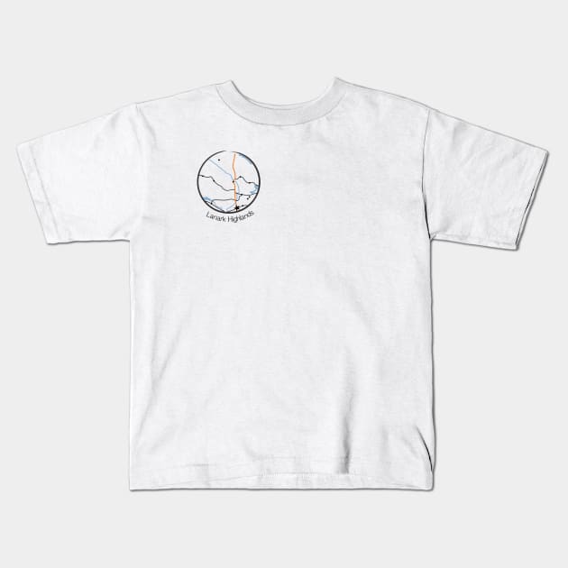 Lanark Highlands round map Kids T-Shirt by ALynnAubie